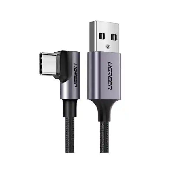 Cable Usb A Usb C 90° Ugreen 480 Mbps Carga Rápida 18w Nylon Trenzado 2m