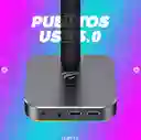 Soporte Para Diadema Rgb Havit Th610 Con Usb, Luz Rgb Y Diseño En Aluminio – Compacto, Elegante Y Perfecto Para Tu Escritorio Gamer O De Oficina