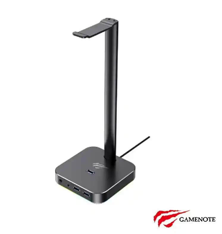 Soporte Para Diadema Rgb Havit Th610 Con Usb, Luz Rgb Y Diseño En Aluminio – Compacto, Elegante Y Perfecto Para Tu Escritorio Gamer O De Oficina