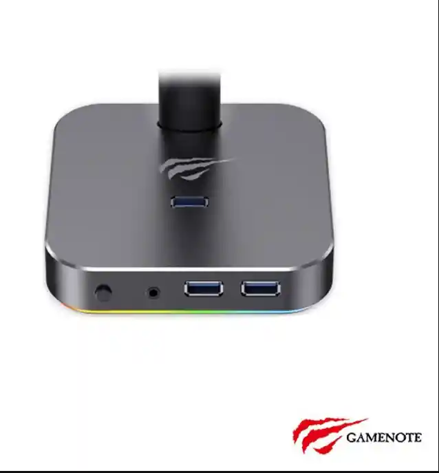 Soporte Para Diadema Rgb Havit Th610 Con Usb, Luz Rgb Y Diseño En Aluminio – Compacto, Elegante Y Perfecto Para Tu Escritorio Gamer O De Oficina