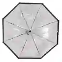 Sombrilla Paraguas Transparente Colores Tipo Hongo 1mt Negro