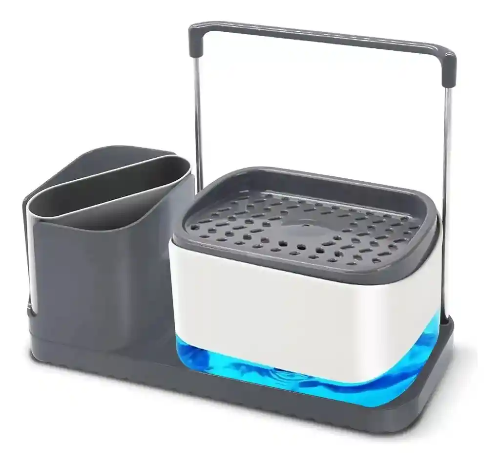 Dispensador De Jabón Para Cocina 3en1 Soporte Esponjas Paños