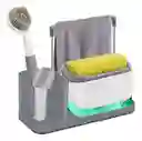 Dispensador De Jabón Para Cocina 3en1 Soporte Esponjas Paños