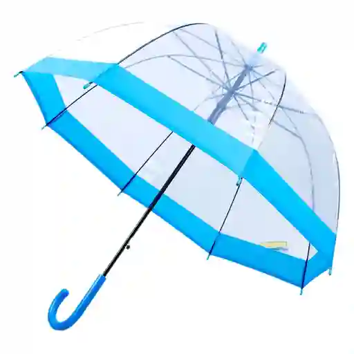 Sombrilla Paraguas Transparente Colores Tipo Hongo 1mt Azul