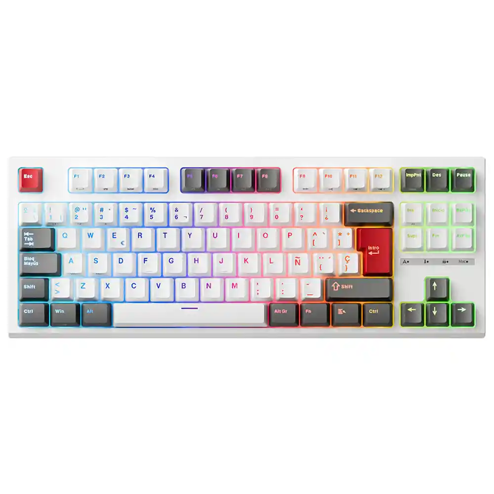 Teclado Gamer Mecánico Royal Kludge R87 Tkl Rgb 80% White (español)