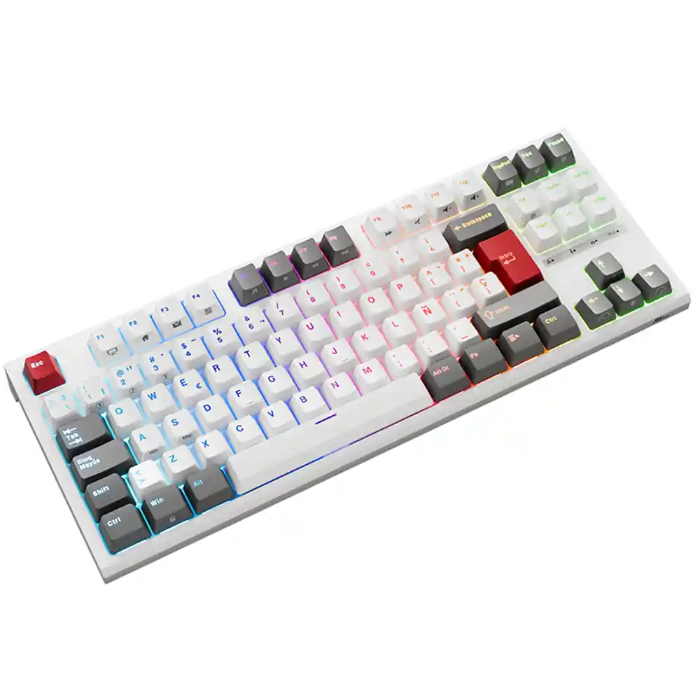 Teclado Gamer Mecánico Royal Kludge R87 Tkl Rgb 80% White (español)
