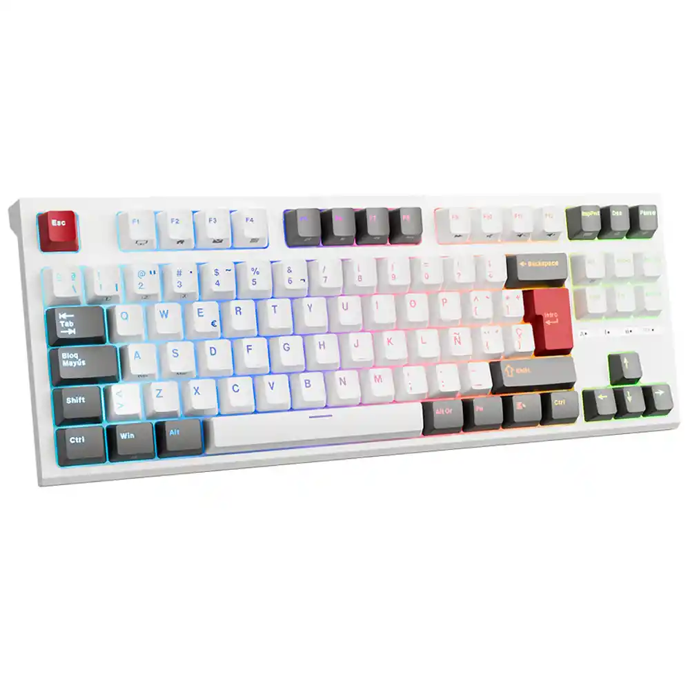 Teclado Gamer Mecánico Royal Kludge R87 Tkl Rgb 80% White (español)