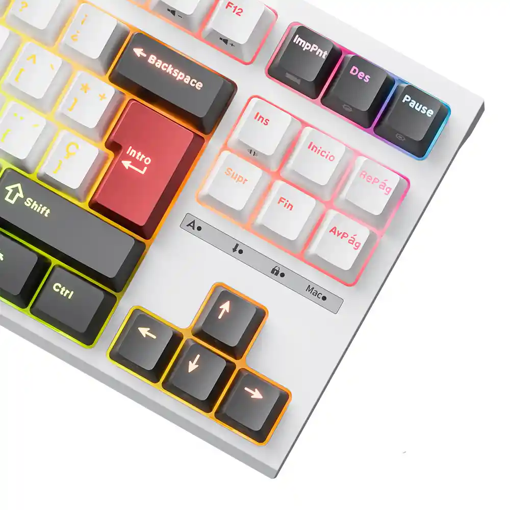 Teclado Gamer Mecánico Royal Kludge R87 Tkl Rgb 80% White (español)