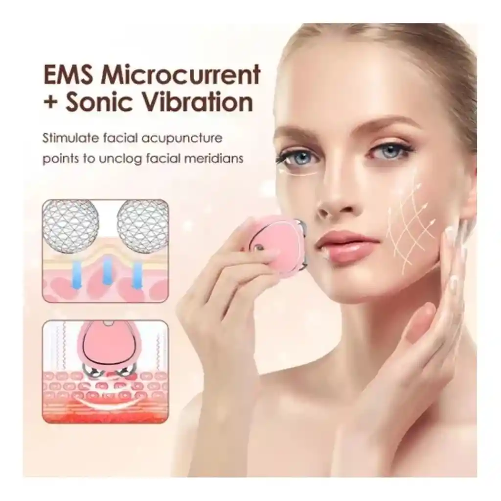 Masajeador Facial H-v, Microcorriente Rodillo Estiramiento