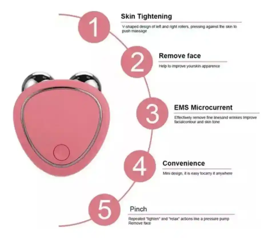 Masajeador Facial H-v, Microcorriente Rodillo Estiramiento