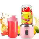 Mini Vaso Licuadora Portátil Usb Recargable Doble Vaso 400ml Batidora Rosada
