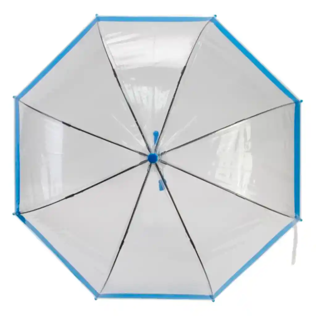 Sombrilla Paraguas Transparente Colores Tipo Hongo 1mt Azul