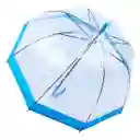 Sombrilla Paraguas Transparente Colores Tipo Hongo 1mt Azul
