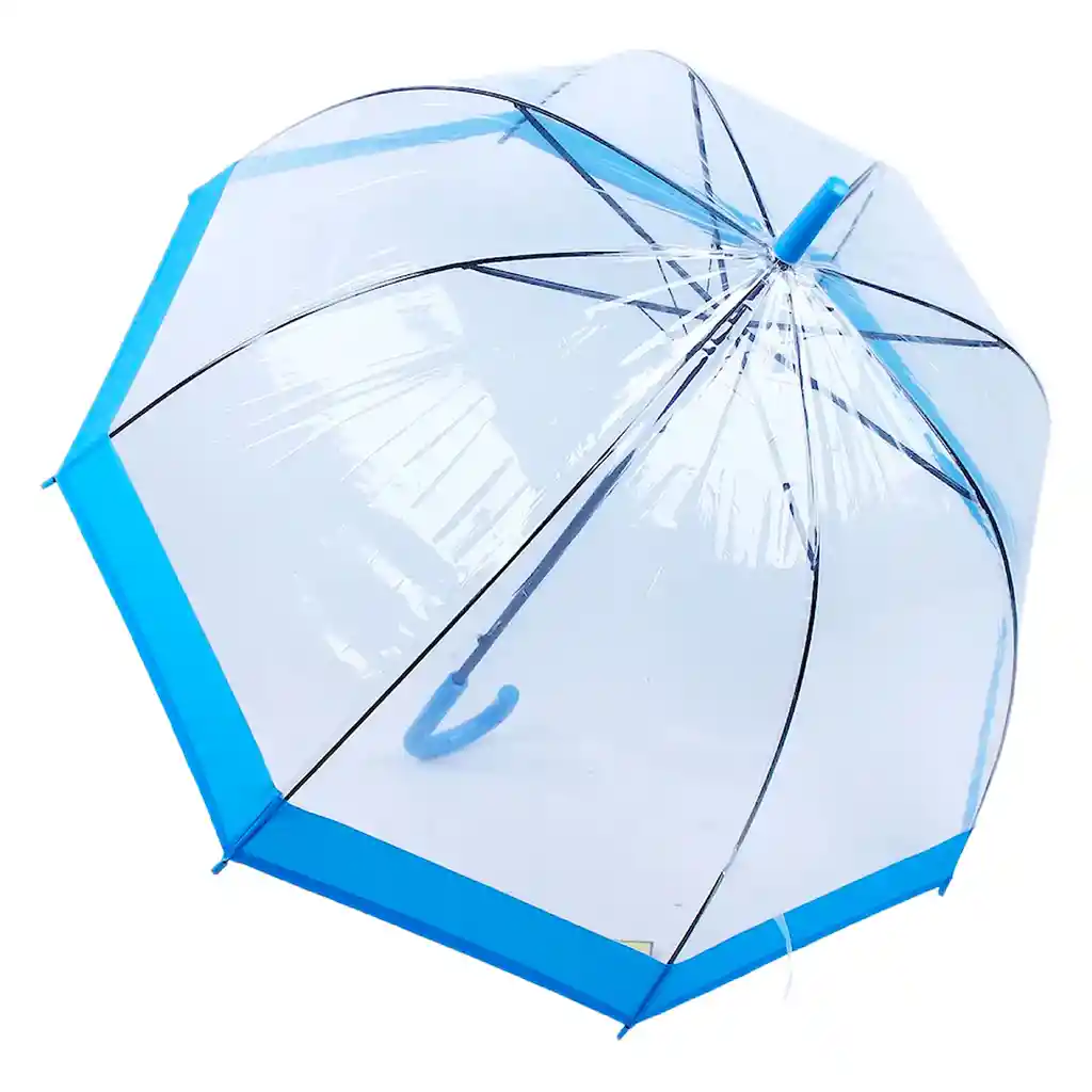 Sombrilla Paraguas Transparente Colores Tipo Hongo 1mt Azul