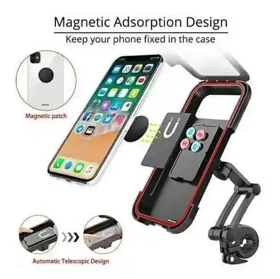 Soporte Holder Celular Impermeable Magnético Moto Rígido Cicla