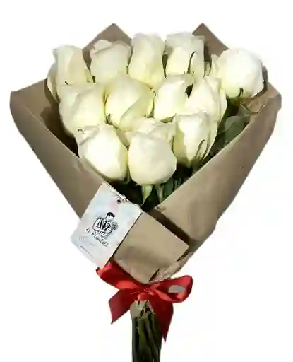 Bouquet 12 Rosas Blancas