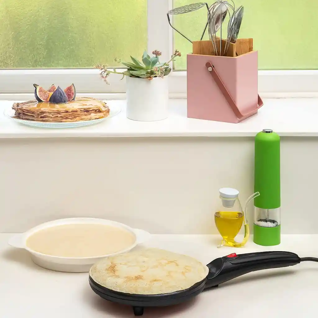 Plancha Maquina Crepas Crepes Portátil Antiadherente Interruptor