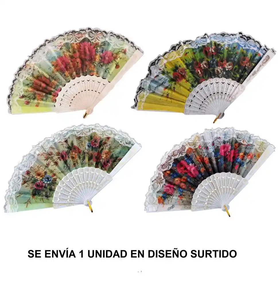 Abanico Plástico Plegable De Mano Accesorio Para Disfraz Halloween Hora Loca Carnaval