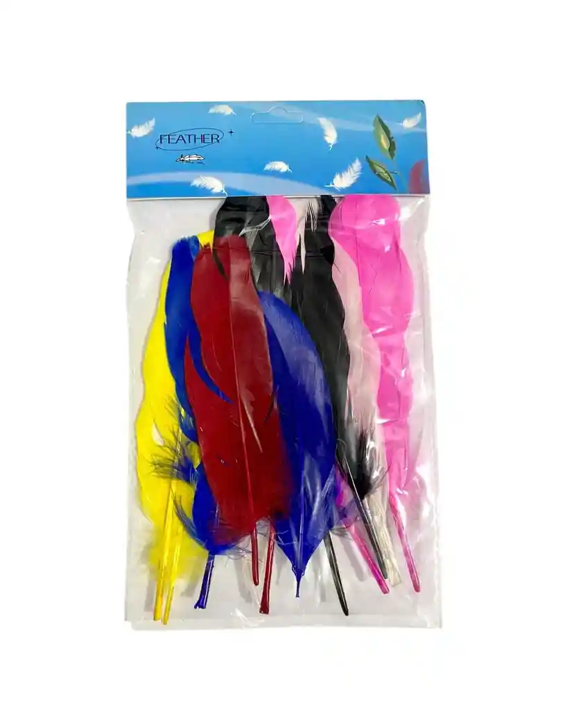 Plumas De Colores Paquete X 12 Unidades 15 A 18 Cm