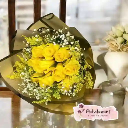 Flores Bouquet De 12 Rosas Amarillas