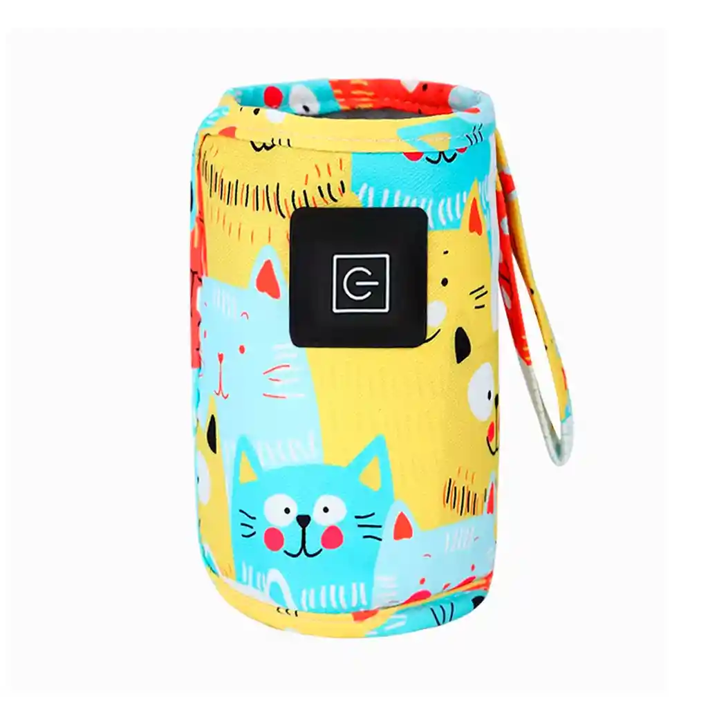 Calentador Verde De Teteros Portátil Diseño De Gatitos, Conexión Por Usb, Con 3 Temperaturas, Hecho En Material Resistente De Buena Calidad