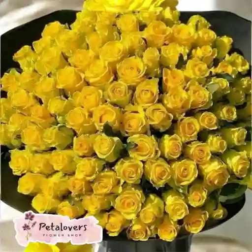 Flores Bouquet De 60 Rosas Amarillas