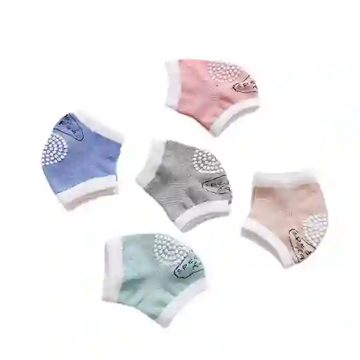 Rodilleras Beiges De Algodón Antideslizantes Para El Gateo Del Bebé, Hechas En Material Hipoalergénico, Ajustables, Protegen Contra El Frio Del Suelo, En Colores Llamativos
