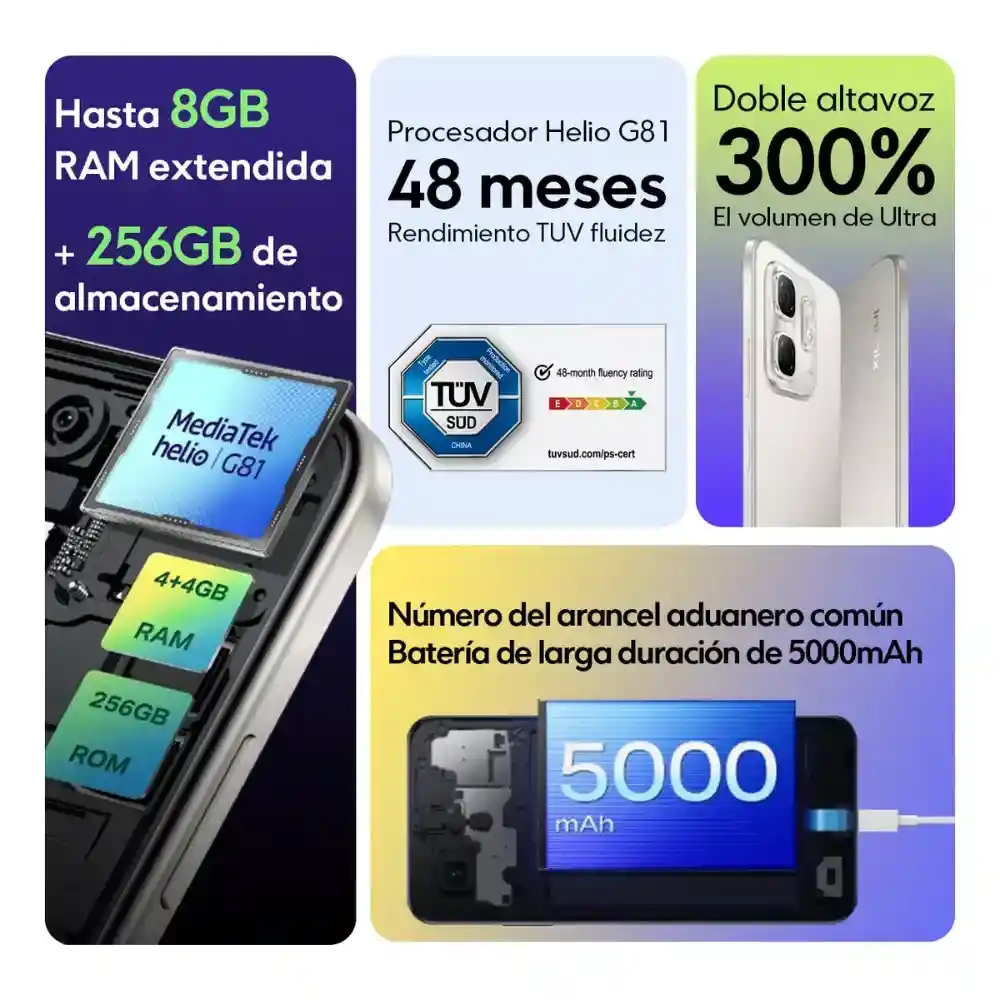 Celular Infinix Hot 50i 256gb 4+4gb Ram + Smartwatch Mobulaa Original