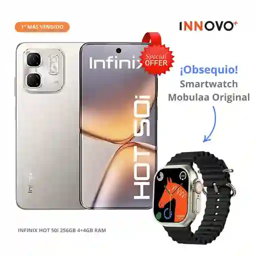 Celular Infinix Hot 50i 256gb 4+4gb Ram + Smartwatch Mobulaa Original