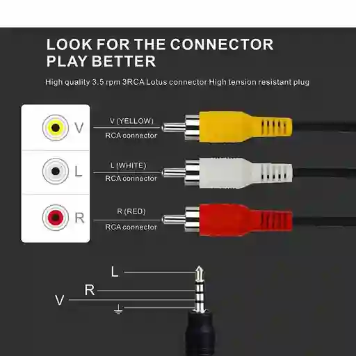 Cable De Audio Video 3 Metros 3x1