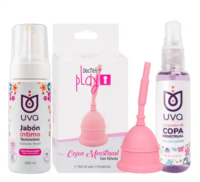 Copa Menstrual Con Válvula, Jabón Intimo Y Limpiador De Copa