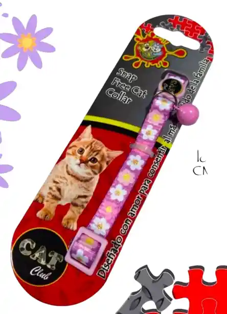 Collar Importado Para Gato Flores Morado Claro Cm-tln-8869/mor