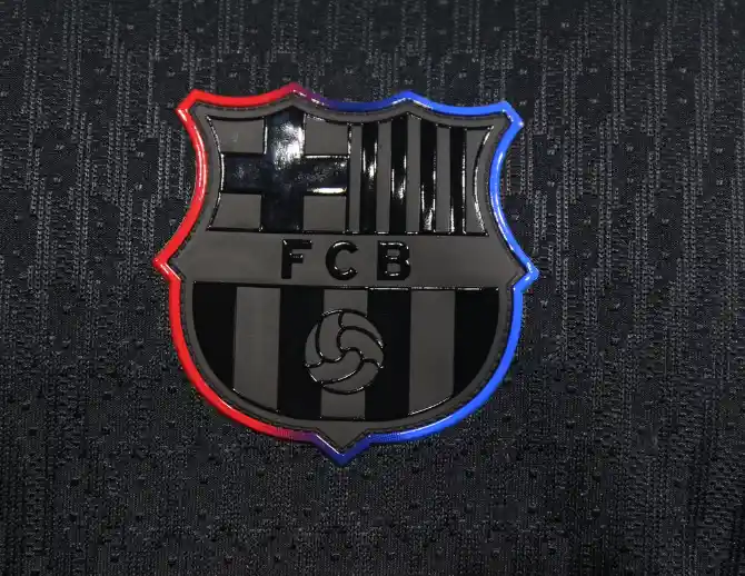 Camiseta Barcelona Visitante Negra, Versión Original Segunda Equipación Talla L (slim Fit, Ajustada)