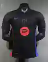 Camiseta Barcelona Visitante Negra, Versión Original Segunda Equipación Talla L (slim Fit, Ajustada)