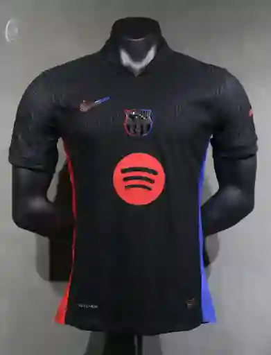 Camiseta Barcelona Visitante Negra, Versión Original Segunda Equipación Talla L (slim Fit, Ajustada)
