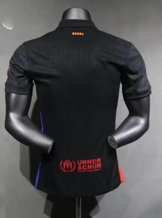 Camiseta Barcelona Visitante Negra, Versión Original Segunda Equipación Talla L (slim Fit, Ajustada)