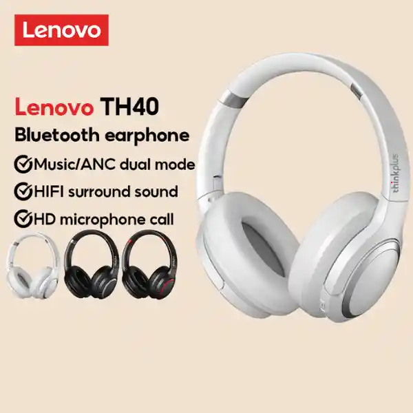 Audifonos Bluetooth Lenovo Th40 Blanco