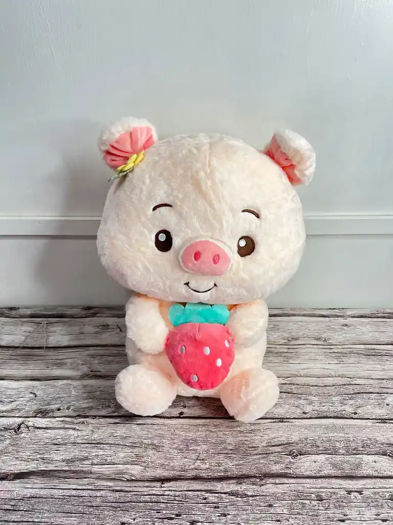 Peluche Cerdito Con Fresa 40cm