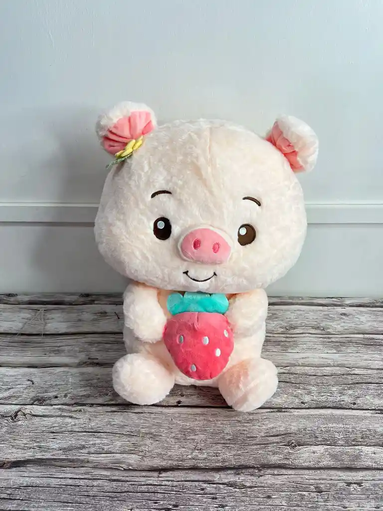 Peluche Cerdito Con Fresa 40cm