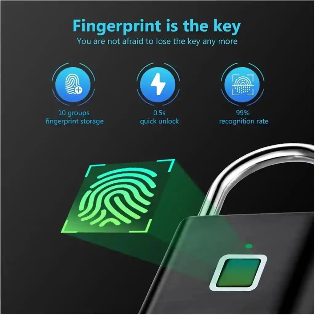 Candado Huella Digital Recargable Usb