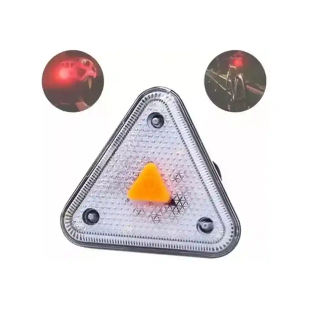 Luz Trasera Triangular Para Bicicleta Recargable