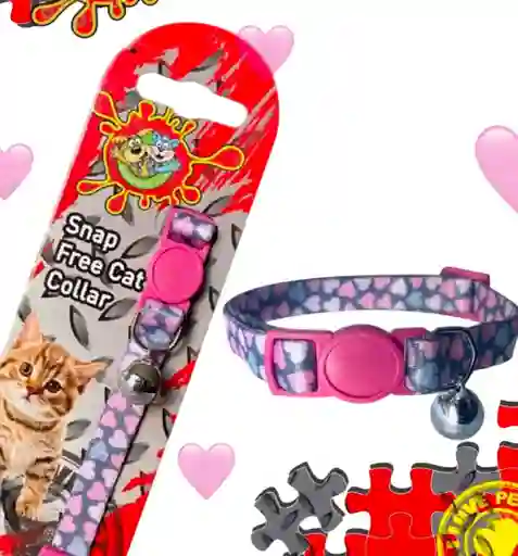 Collar Importado Para Gato Corazoncitos Rosa Dl-tl-1912/ros