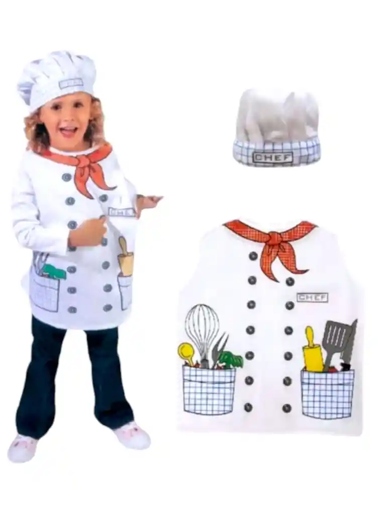 Disfraz Chef Para Niño Con Sombrero Cocina