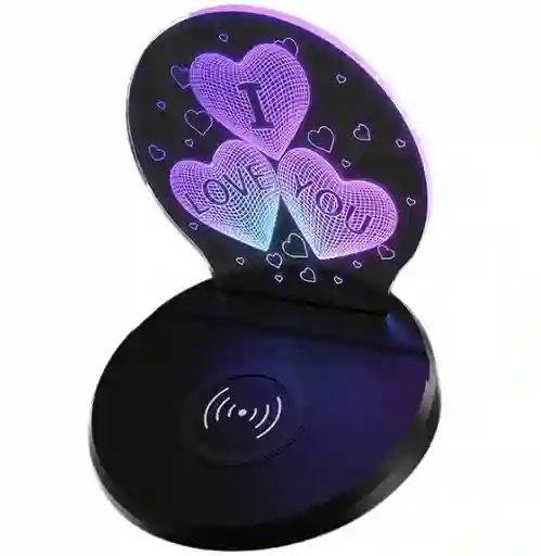 Luz Inalambrica Corazón 3d Con Cargador