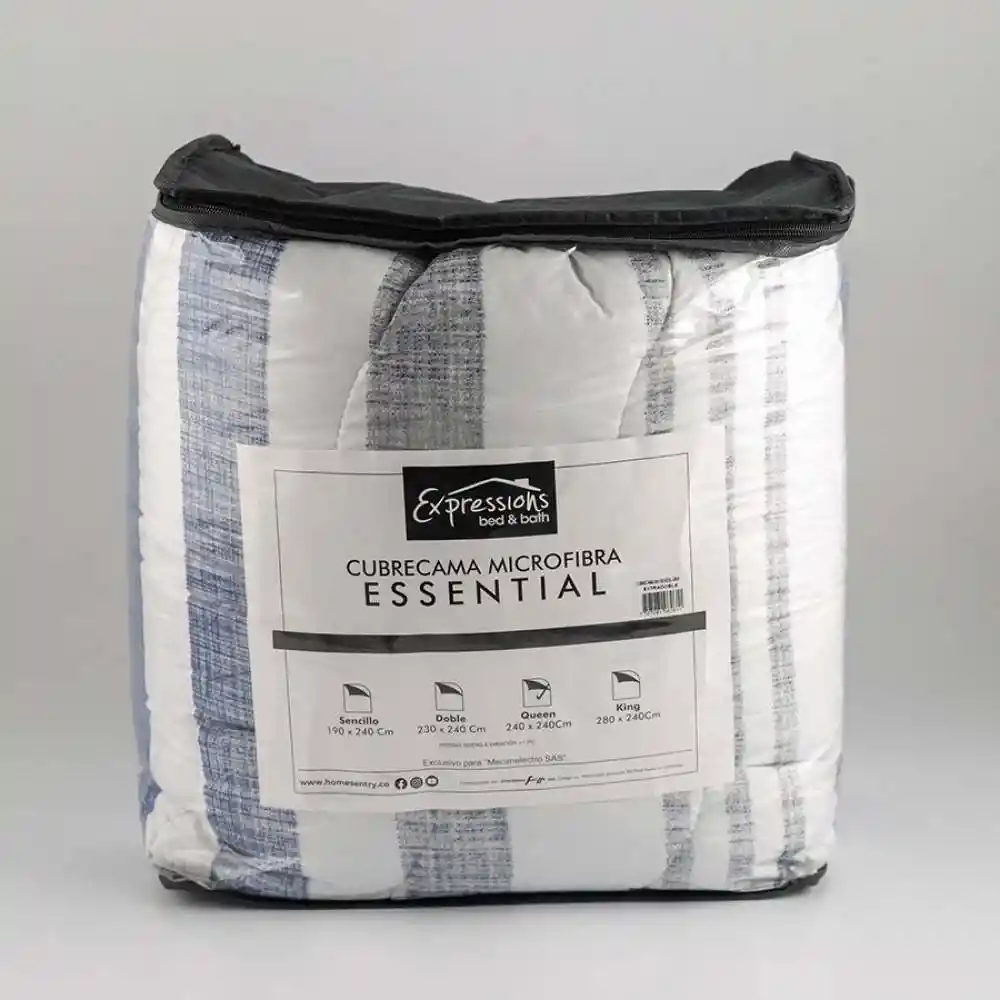 Cubrecama Expressions Rayas Queen 240x240cm Microfibra