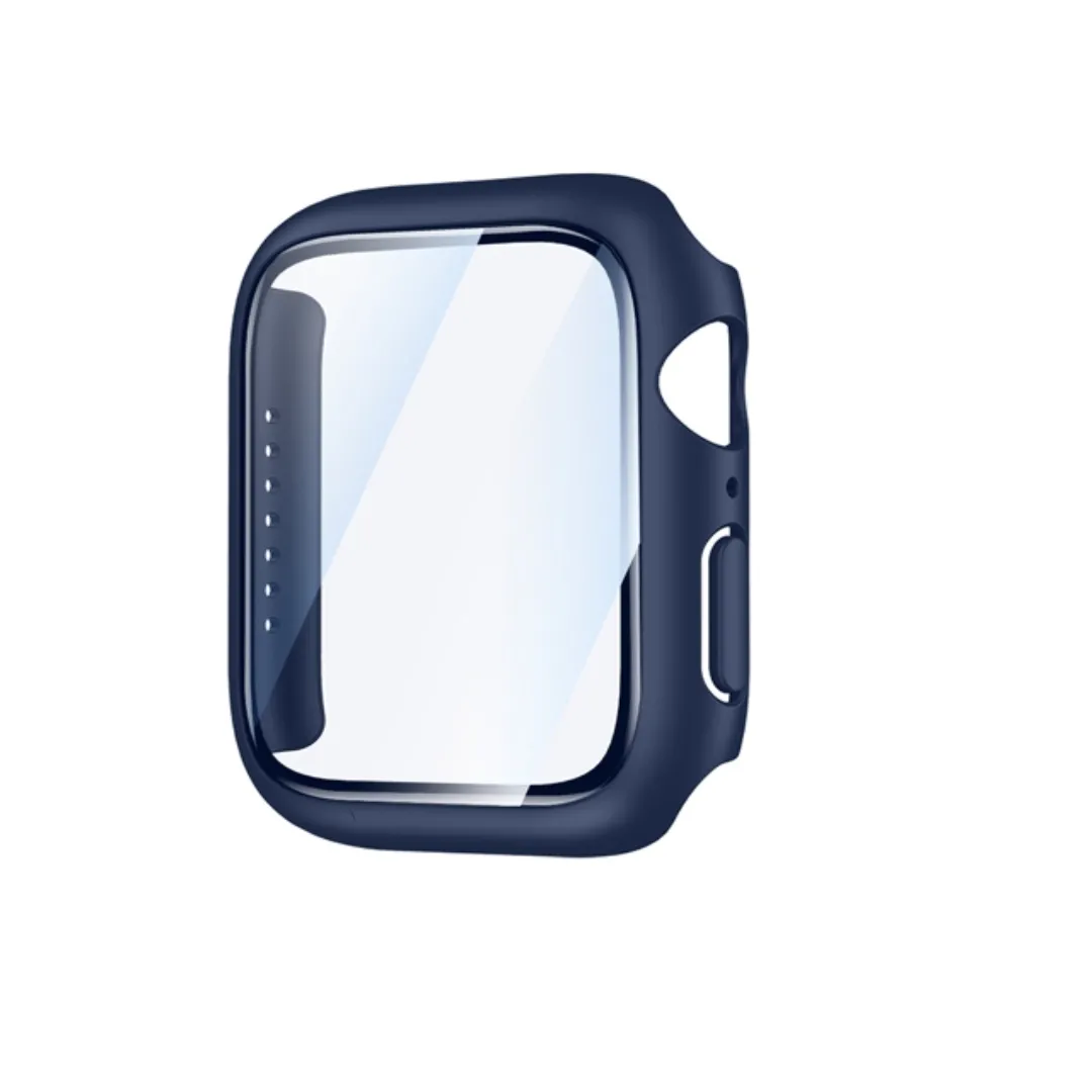 Funda Estuche + Vidrio Protector Para Reloj Smartwatch 41 Mm Azul Oscuro