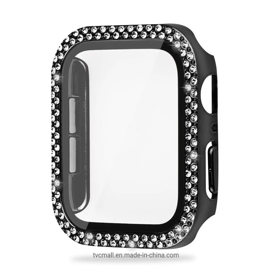 Protector De Reloj 41 mm Negro Para Apple Watch Lujo Diamantes