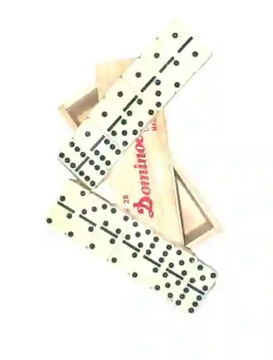 Juego Domino Mediano 28 Fichas Caja De Madera