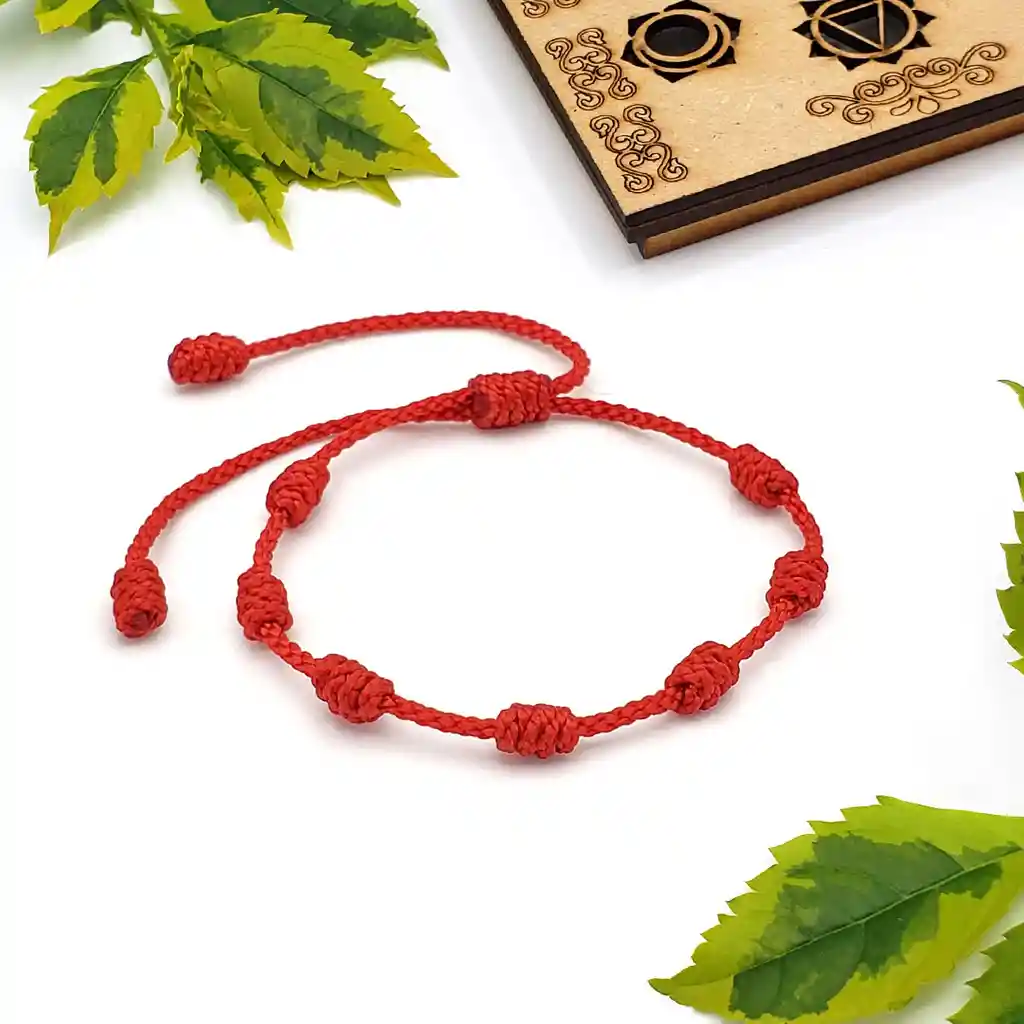 Pulsera 7 Nudos Para Niños Hilo Rojo Protección Buena Suerte