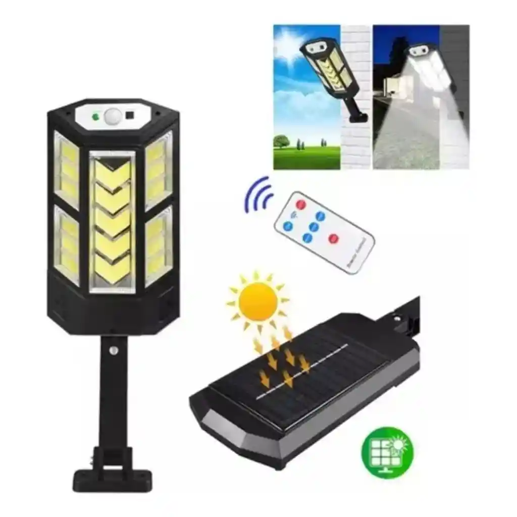Lampara Para Exterior Solar Led De 40w Con Sensor De Luz